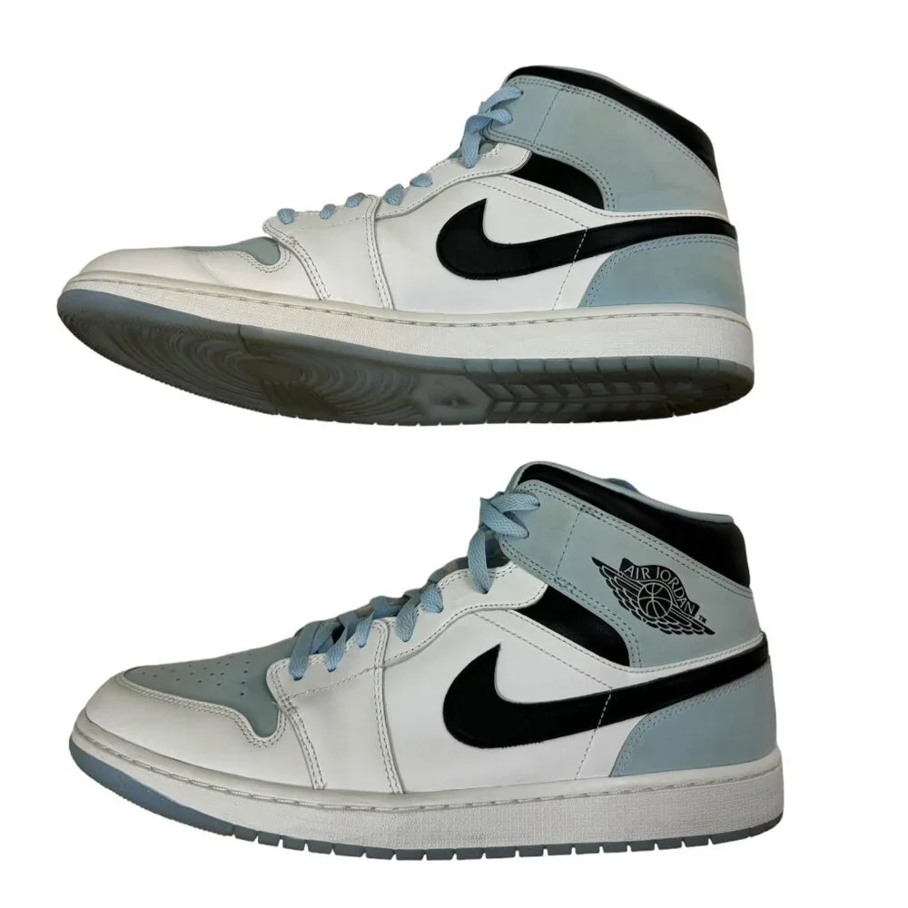 Nike Air Jordan 1 Mid SE‎ 'White Ice Blue' DV1308-104 Size 14 with Original Box